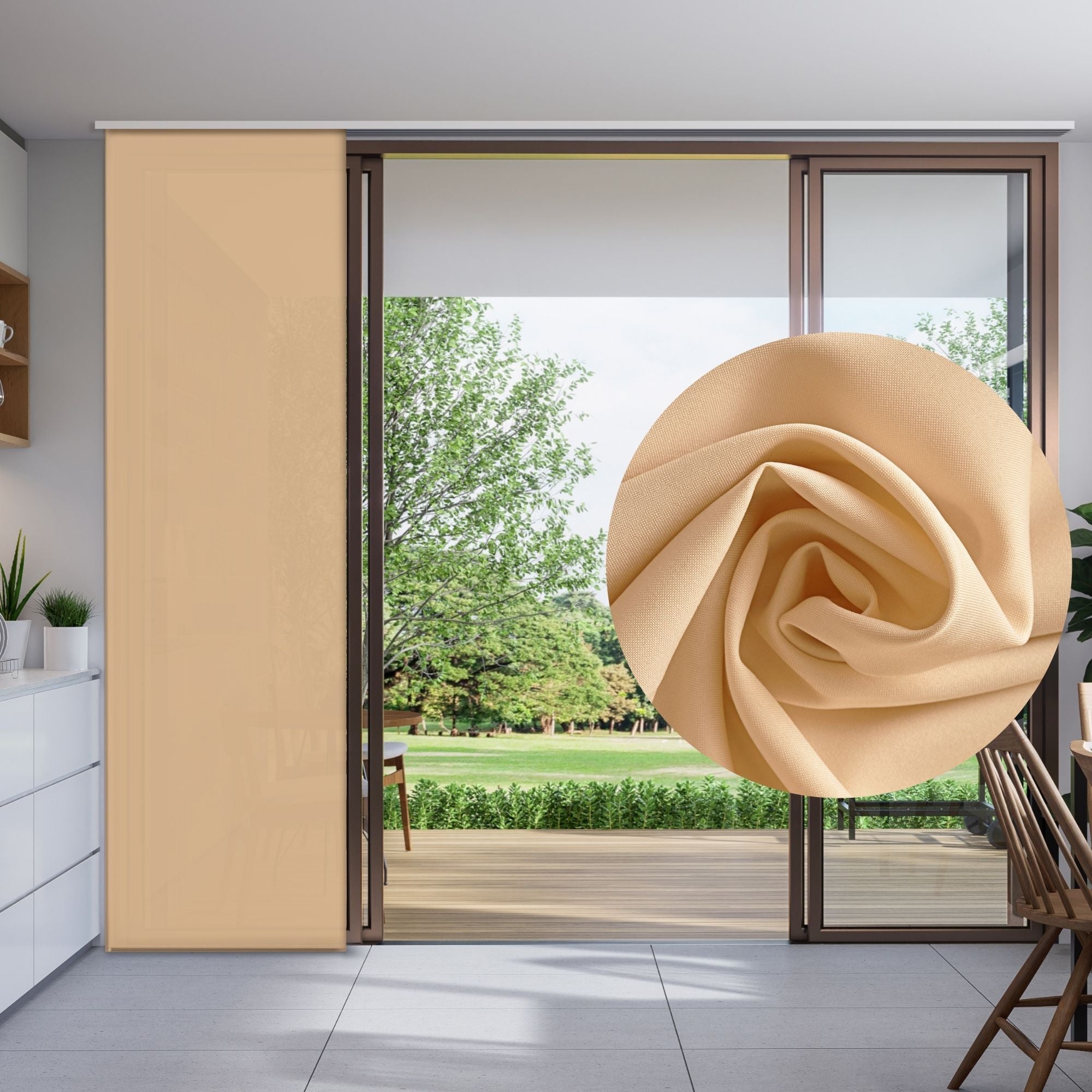 Light Beige Color Screen Panel Curtain