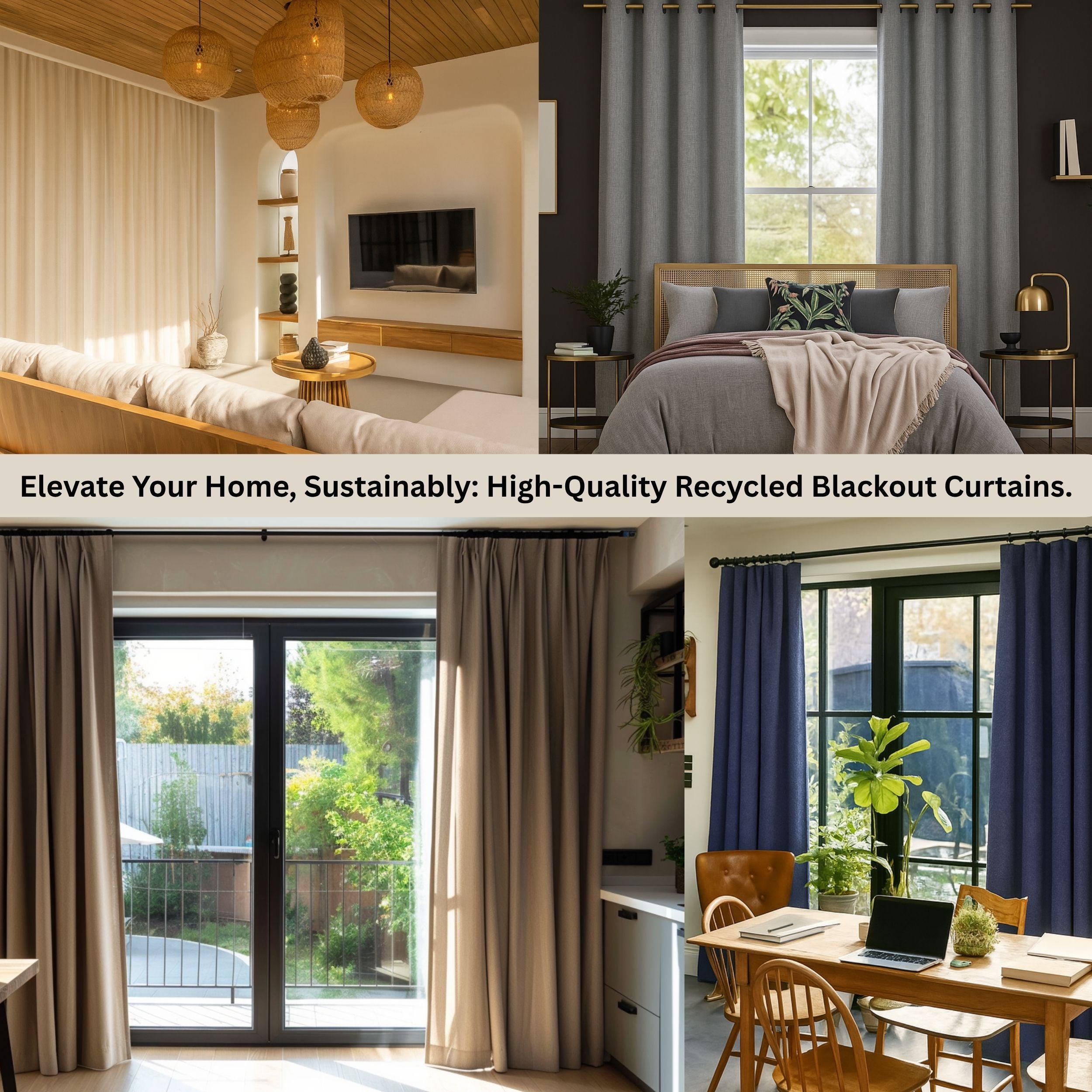 Eco-Friendly Textured Blackout Curtains | 100% Recycled & IMO Certified