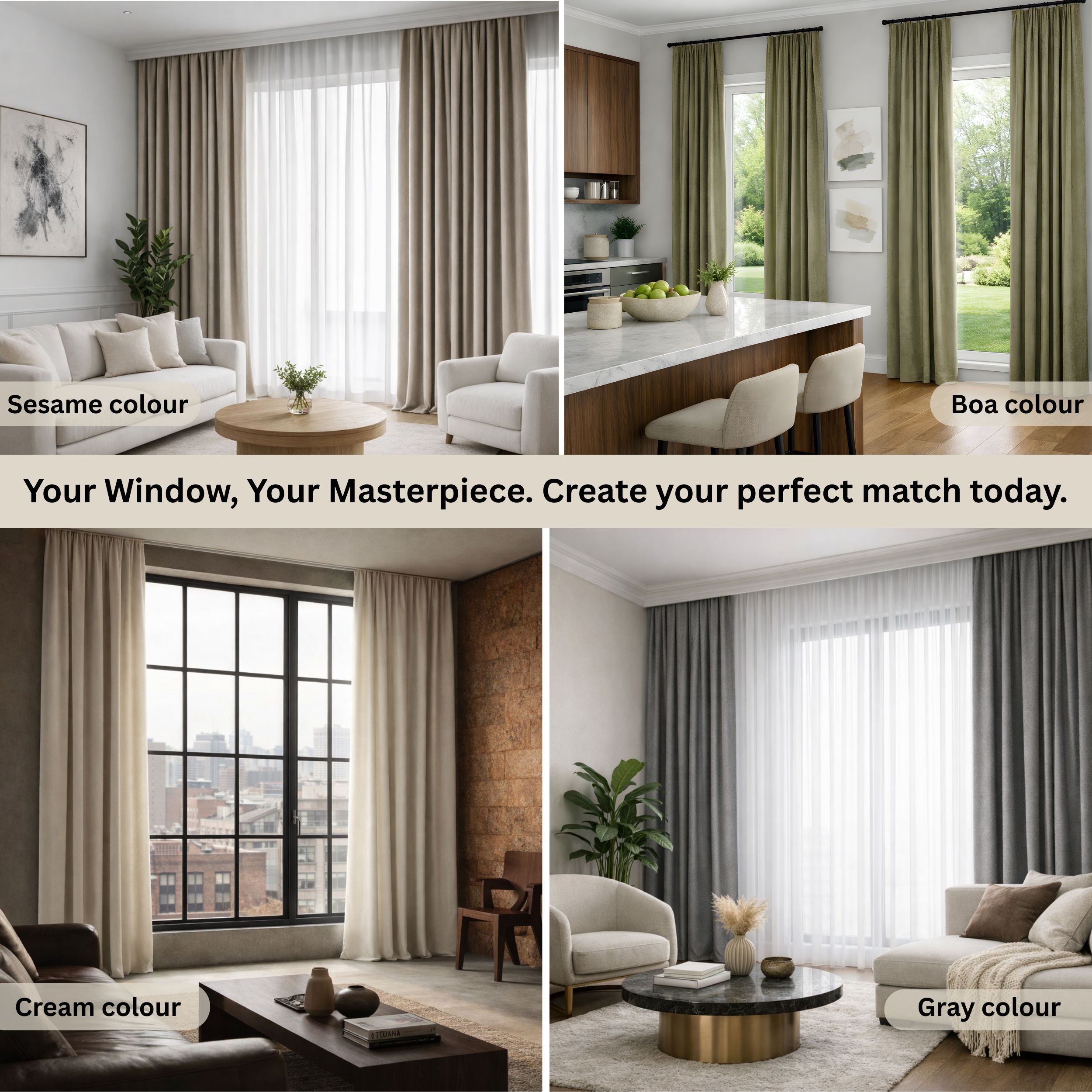 Blue Custom Curtains | Floe Collection: 11 Modern Light-Filtering Shades | Made-to-Measure for Living Rooms