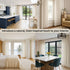 White Lino curtains and neutral decor.