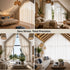 100% Linen Angled Curtains for A-Frame Windows - Custom Sloped Ceiling Rail Track System Included, Made-to-Measure Architectural Drapes
