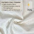 Close-up of natural colour drapes in a polyester and linen blend showing the heavy-duty weave and fabric texture.