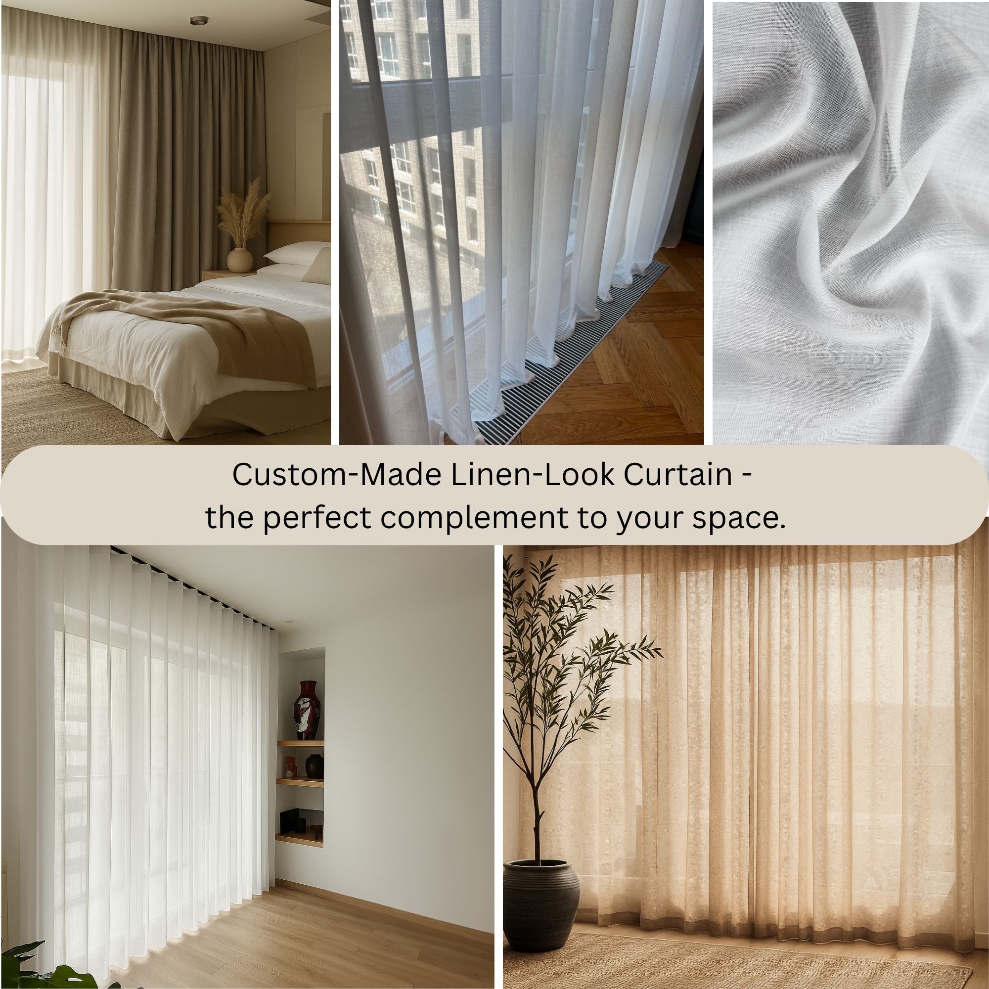 Airy sheer curtains for bedroom windows providing privacy and soft natural light.