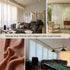 Living room with linen-look sheer curtains