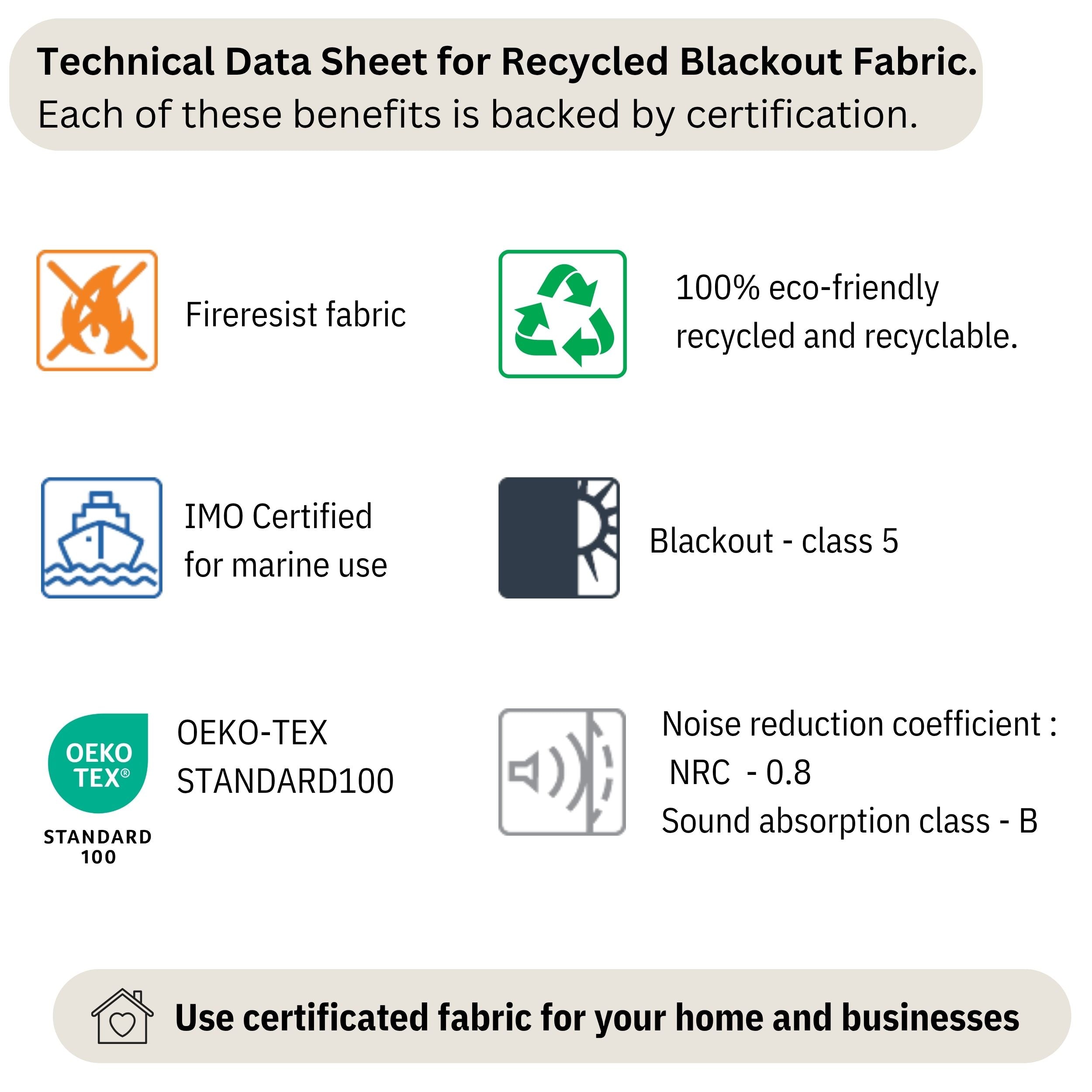 Eco-Friendly Textured Blackout Curtains | 100% Recycled & IMO Certified