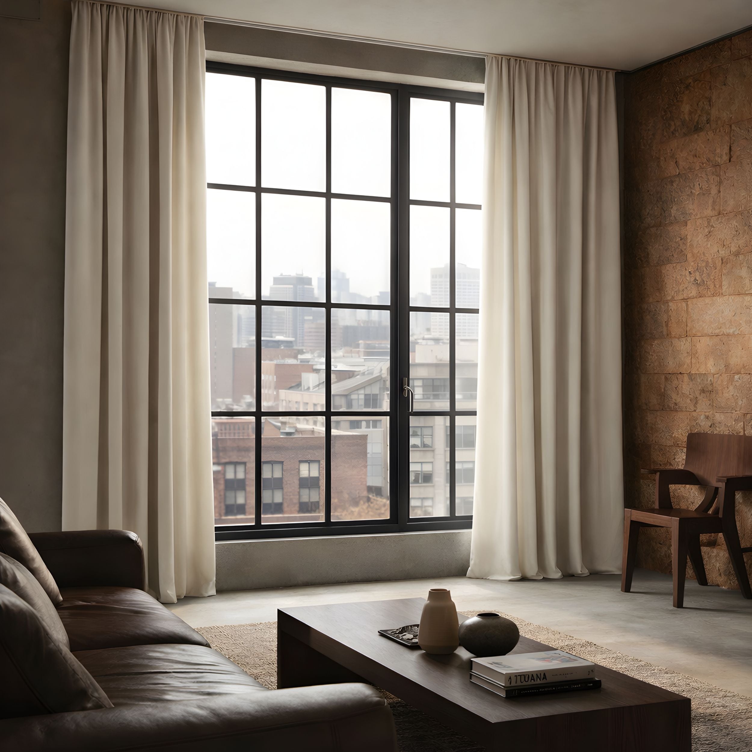 Cream Custom Curtains | Floe Collection: 11 Modern Light-Filtering Shades | Made-to-Measure for Living Rooms