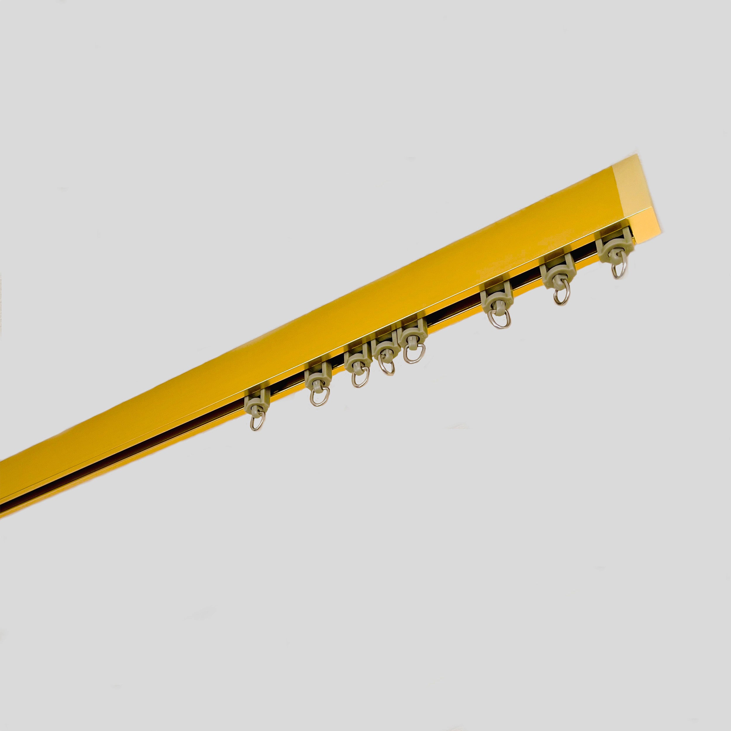 Single Golden Curtain Rail: Custom Sizes, Decorative Single Rail for Blinds, Curtains, and Sheers, Premium Ceiling-Mount Track