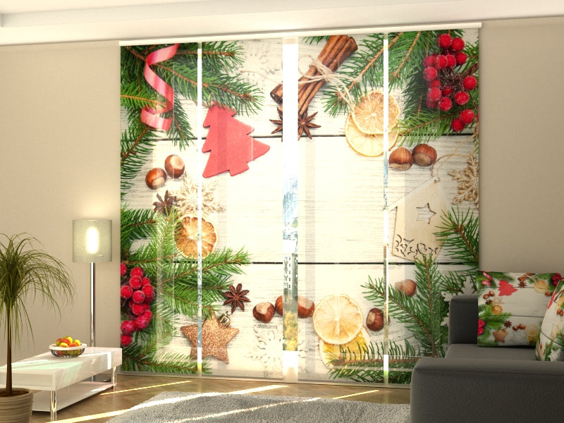 Sliding Panel Curtain Christmas Assorted