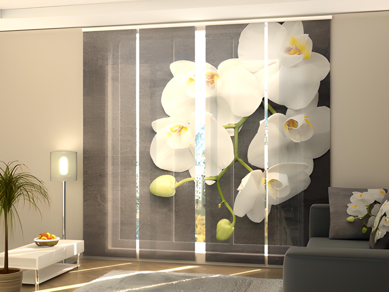 Custom-Made Modern Sliding Panel Curtains for Thermal Spas, Tailored Vertical Blinds for Wellness Studios, Branded Panel Track Blinds with Logo for Beauty Salons