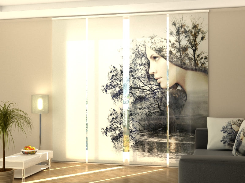 Custom-Made Modern Sliding Panel Curtains for Thermal Spas, Tailored Vertical Blinds for Wellness Studios, Branded Panel Track Blinds with Logo for Beauty Salons