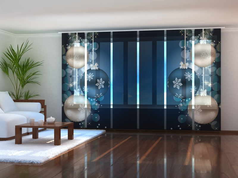 Sliding Panel Curtain Blue New Year Shine