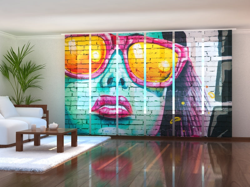 Custom-Made Modern Sliding Panel Curtains for Thermal Spas, Tailored Vertical Blinds for Wellness Studios, Branded Panel Track Blinds with Logo for Beauty Salons