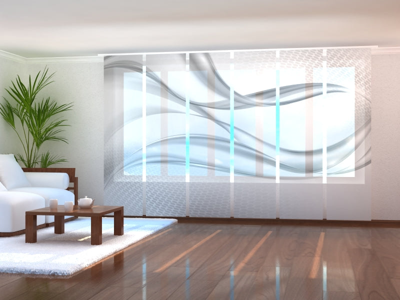 Sliding Panel Curtain Light Gray Abstraction