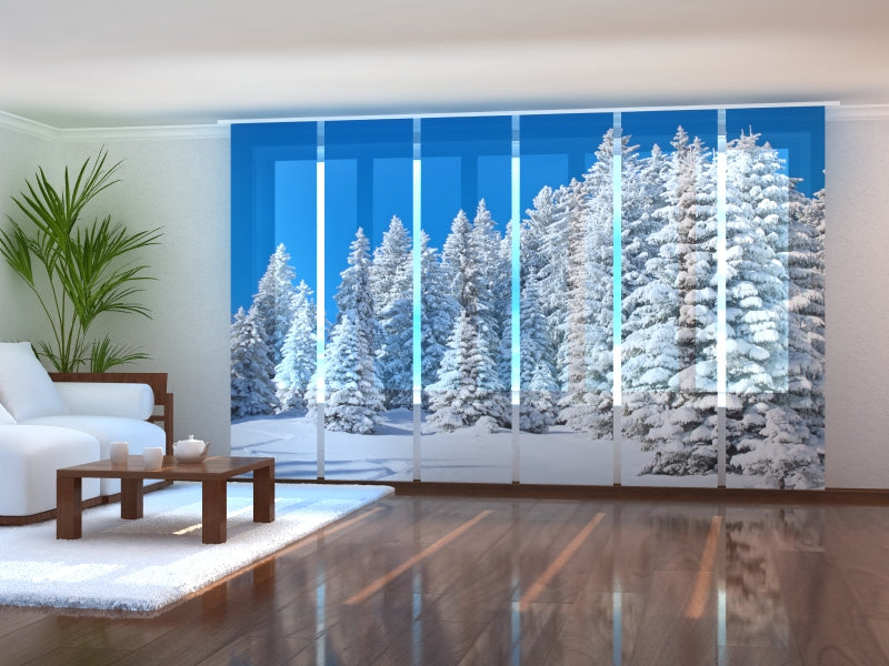 Sliding Panel Curtain White Firs