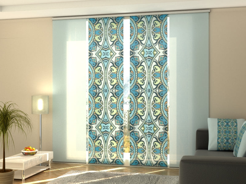 Custom-Made Modern Sliding Panel Curtains for Thermal Spas, Tailored Vertical Blinds for Wellness Studios, Branded Panel Track Blinds with Logo for Beauty Salons