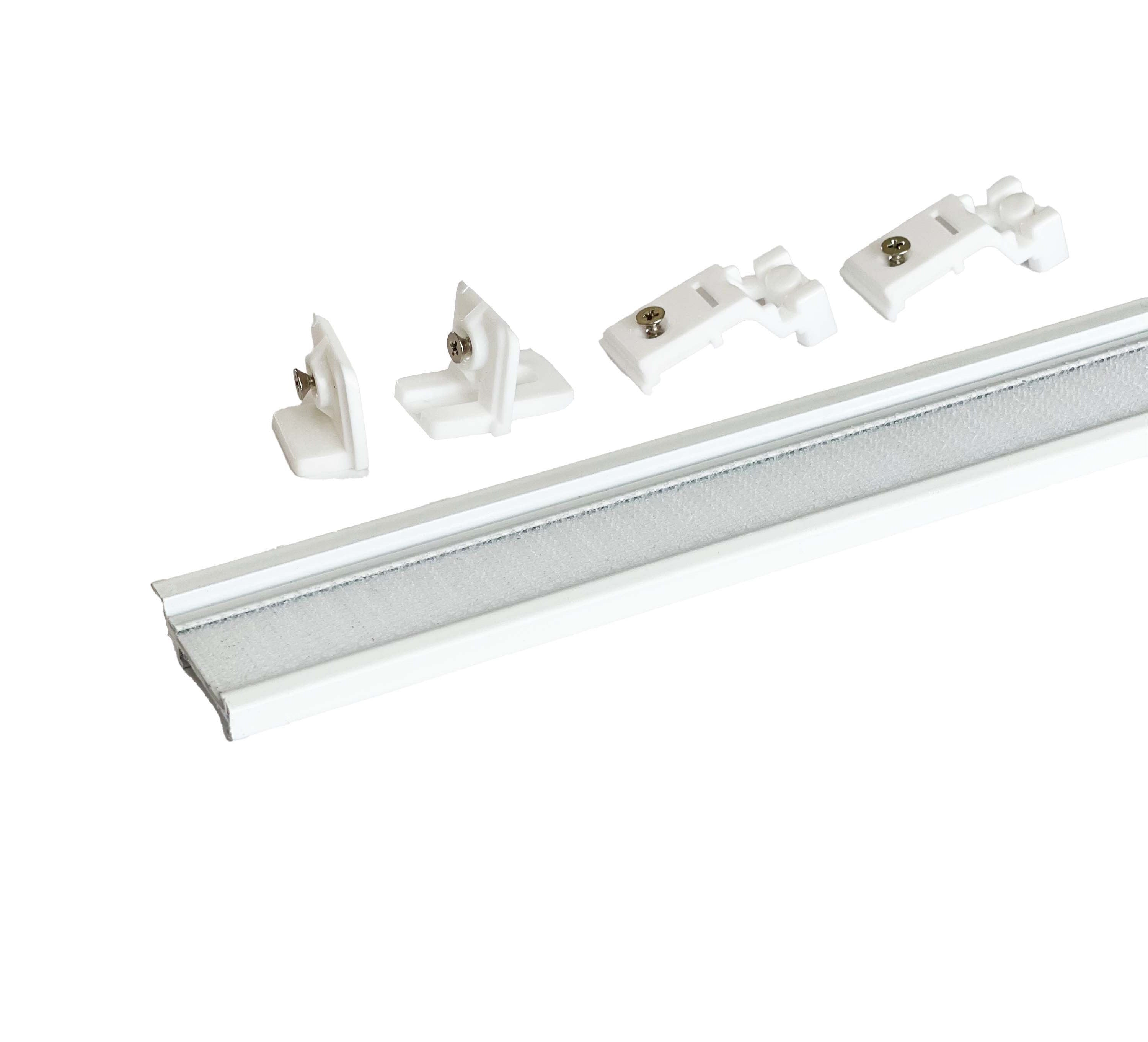 L-shape side cap for Panel Holder, white plastic side cap with screw, 1 pc, accessorise for Panel Holder / Panel Track
