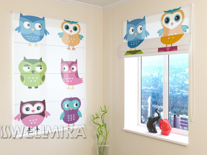 Roman Blind Lovely Owls