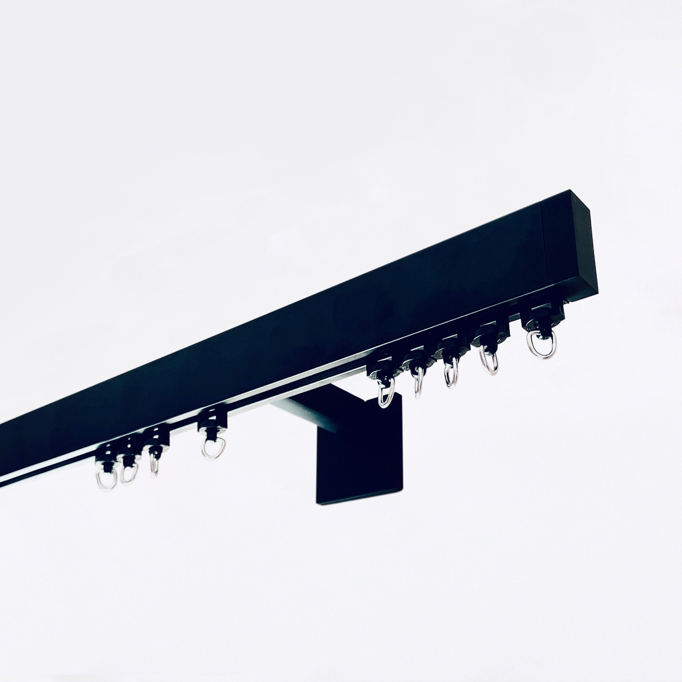 Black Matte Single Curtain Rail: Custom Sizes, Decorative Single Rail for Curtains, Sheers, and Blinds, Wall-Mount Single Track