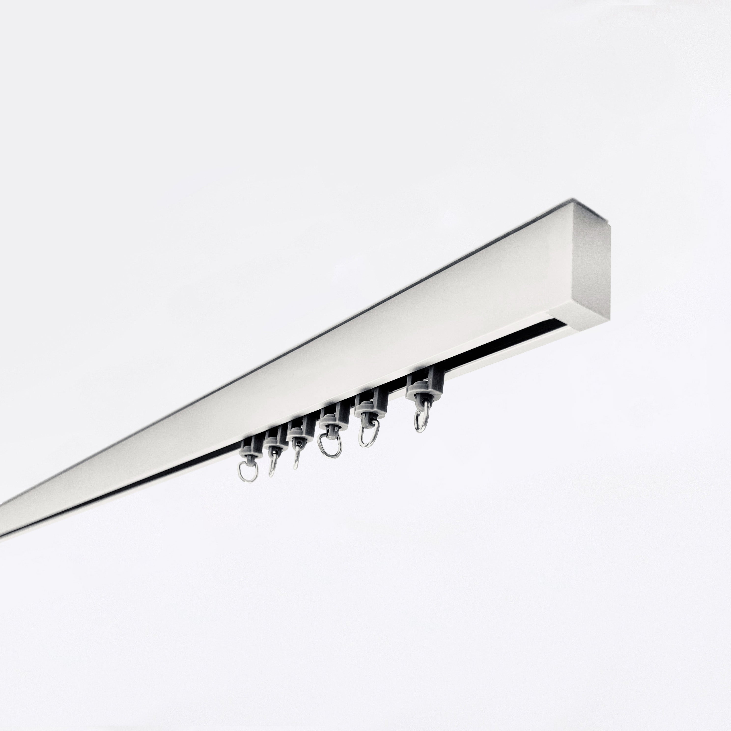 Silver Single Curtain Rail: Custom Sizes, Decorative Single Track Rail for Blinds, Curtains, and Sheers, Ceiling-Mount Rail