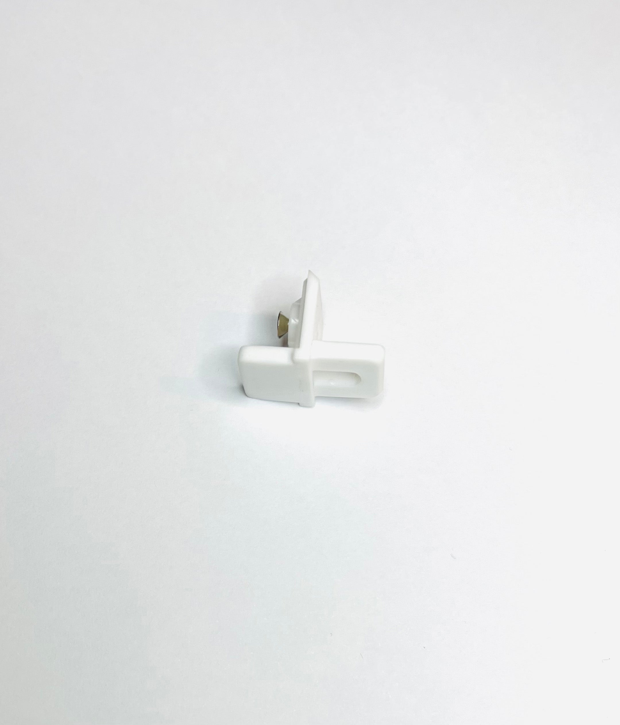 T-shape side cap for Panel Holder, white plastic side cap with screw, 1 pc, accessorise for Panel Holder / Panel Track