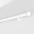 White Single Curtain Rod: Custom Sizes, Decorative Single Pole for Curtains, Sheers, and Blinds, Wall-Mount Single Rod