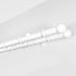 White Double Curtain Rod: Custom Sizes, Decorative Double Pole for Curtains, Sheers, and Blinds, Wall-Mount Poles
