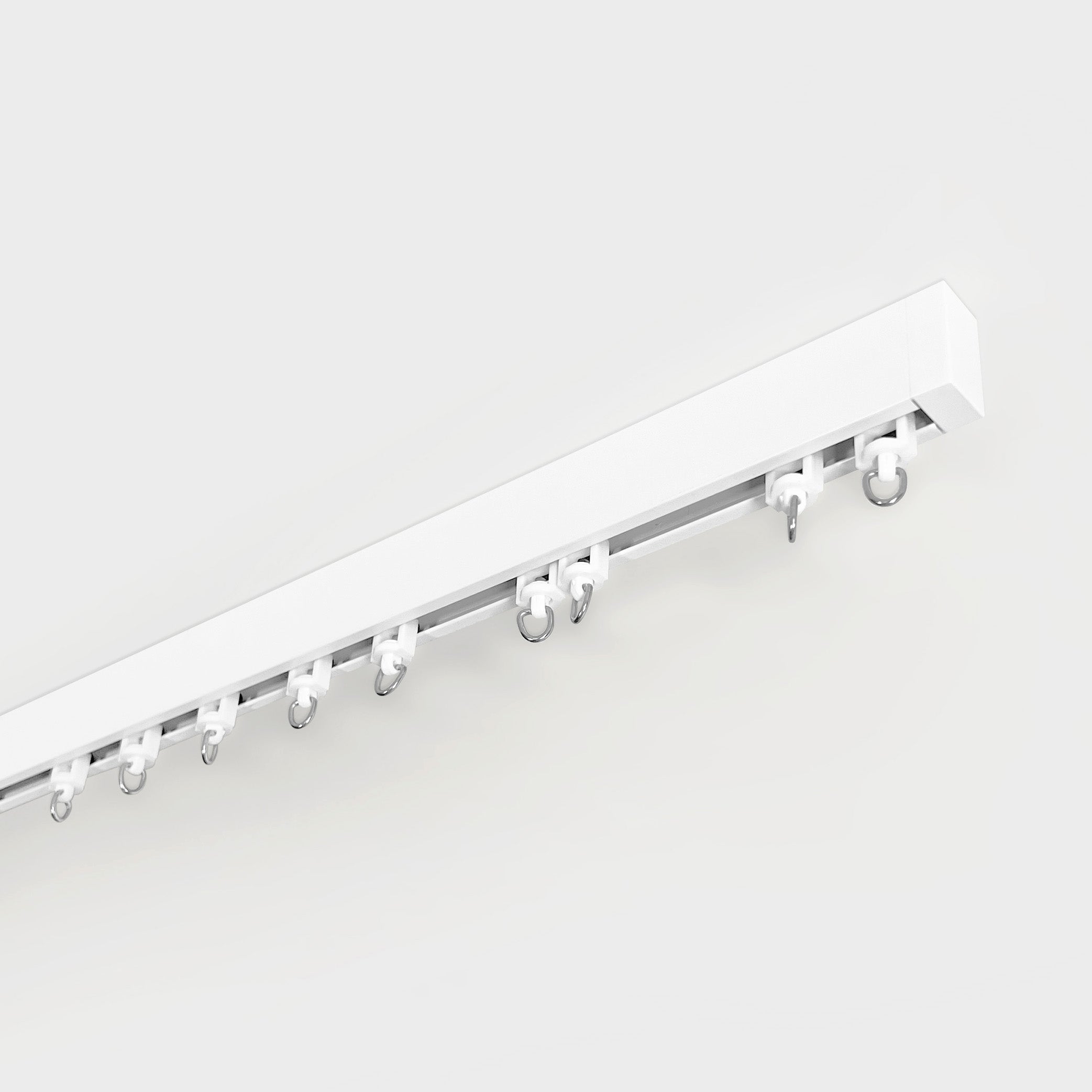 Single White Curtain Rail: Custom Sizes, Decorative Single Rail for Blinds, Curtains, and Sheers, Premium Ceiling-Mount Track