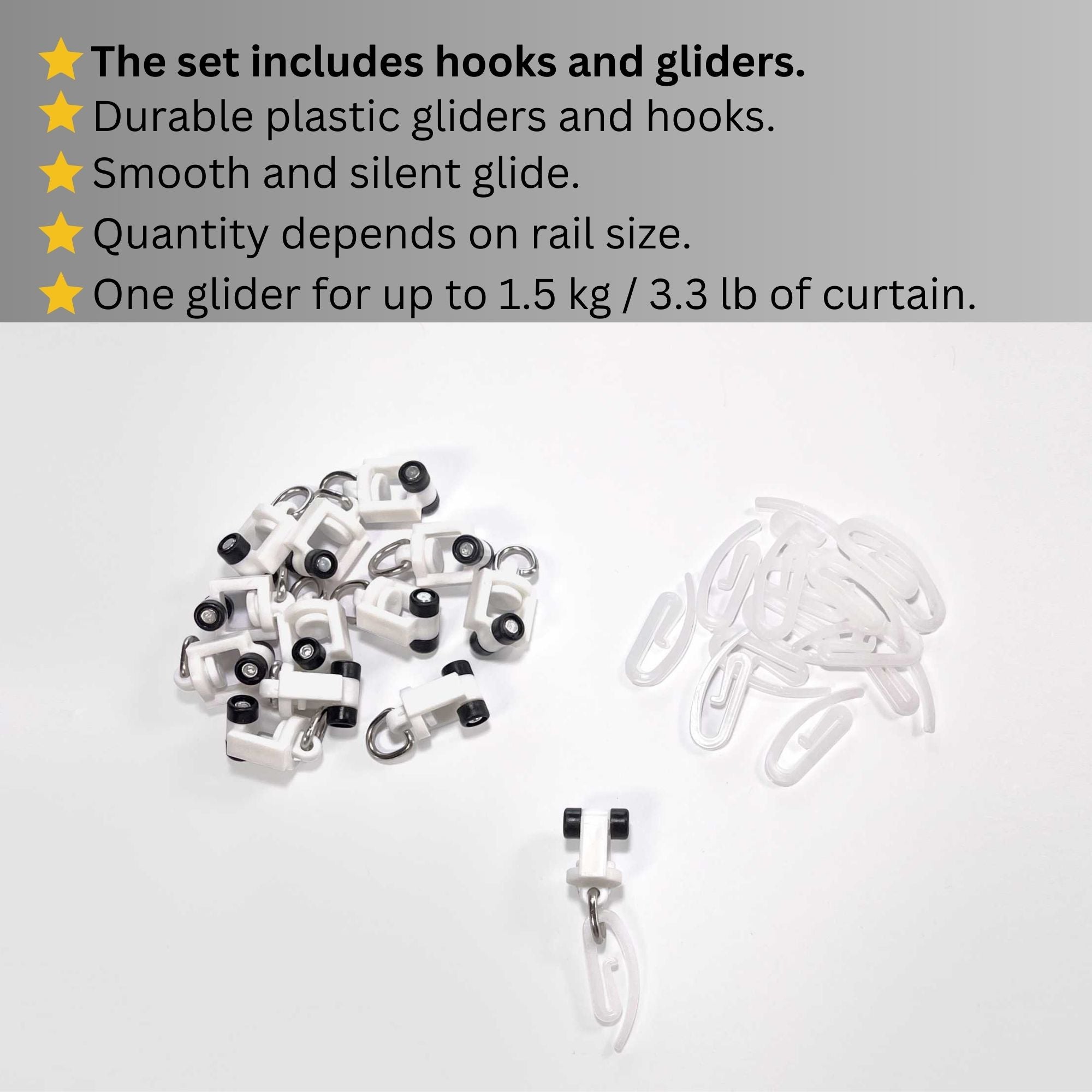 Single White Curtain Rail: Custom Sizes, Decorative Single Rail for Blinds, Curtains, and Sheers, Premium Ceiling-Mount Track
