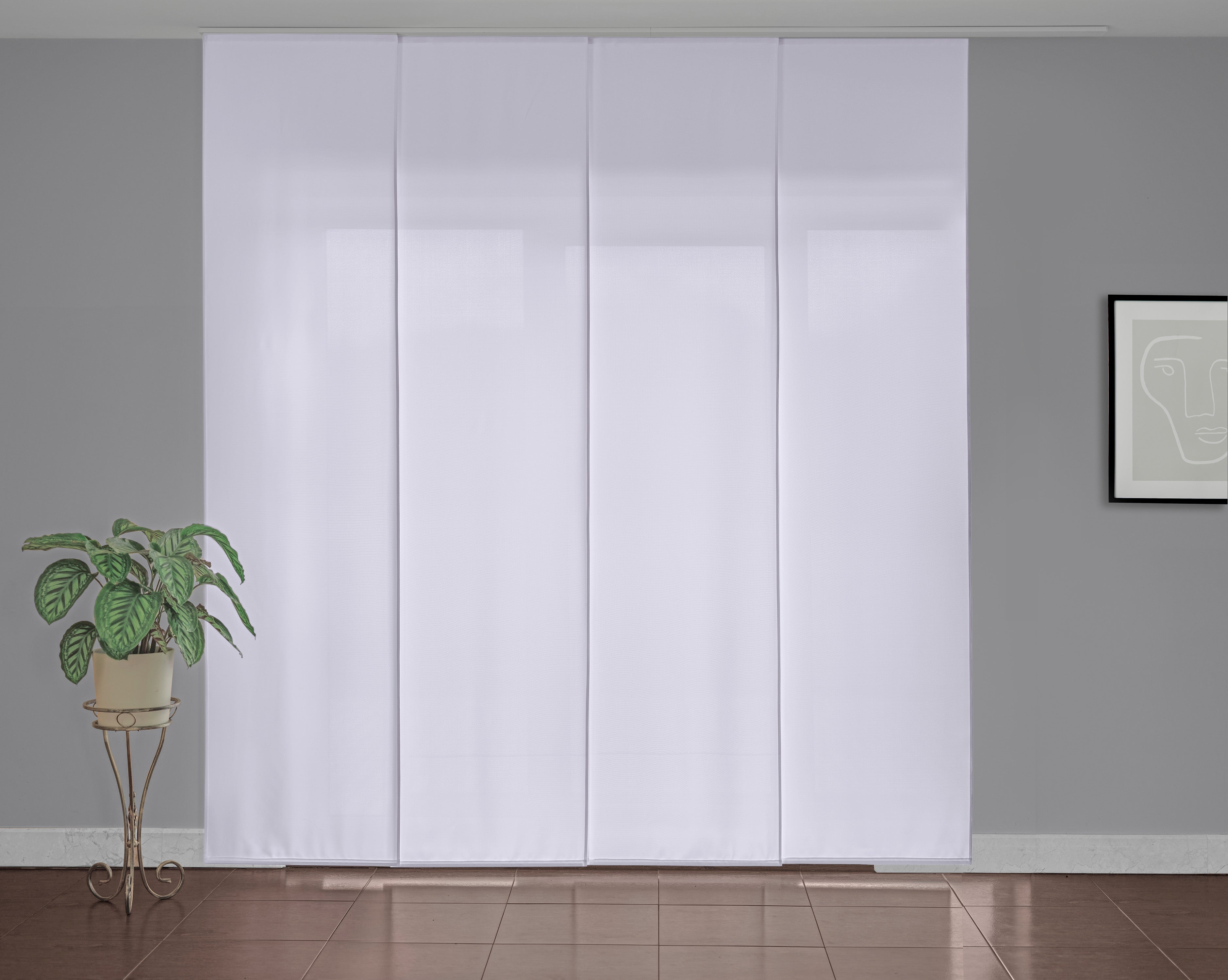 Sliding Panel Curtains for Offices, Panel Track Blinds for Real Estate Agencies and Administrative Offices, custom made Vertical Blinds with logo for Banks