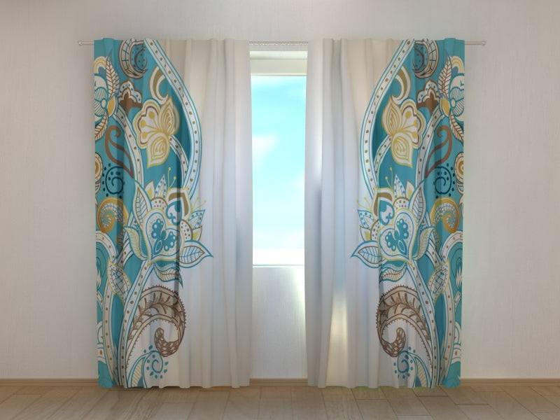 Photo Curtain Abstract Floral Pattern
