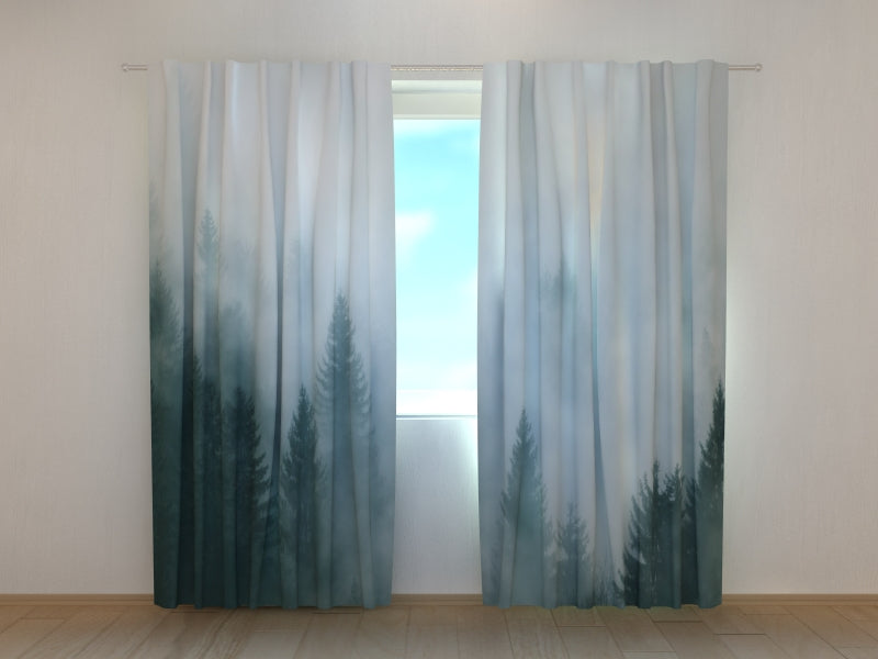 Photo Curtain Beautiful Fog in the Forest