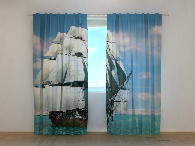 Photo Curtain Beautiful Schooner - Wellmira