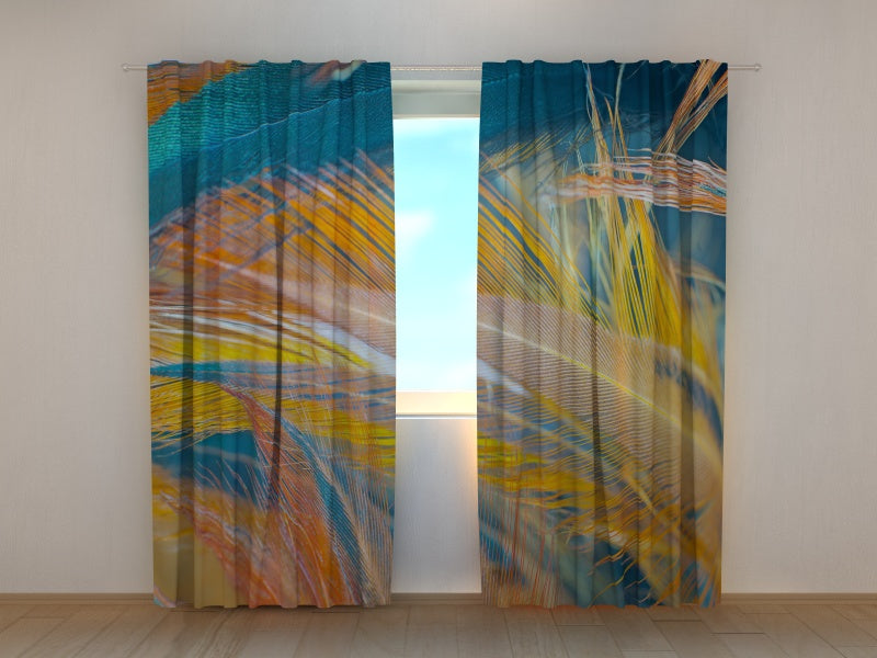 Photo Curtain Bohemian Boho Style Feather