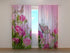 Photo Curtain Butterflies and Pink Roses - Wellmira