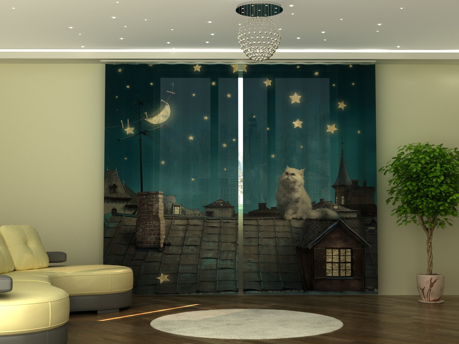Photo-curtain Cat W290xH250 cm - Wellmira
