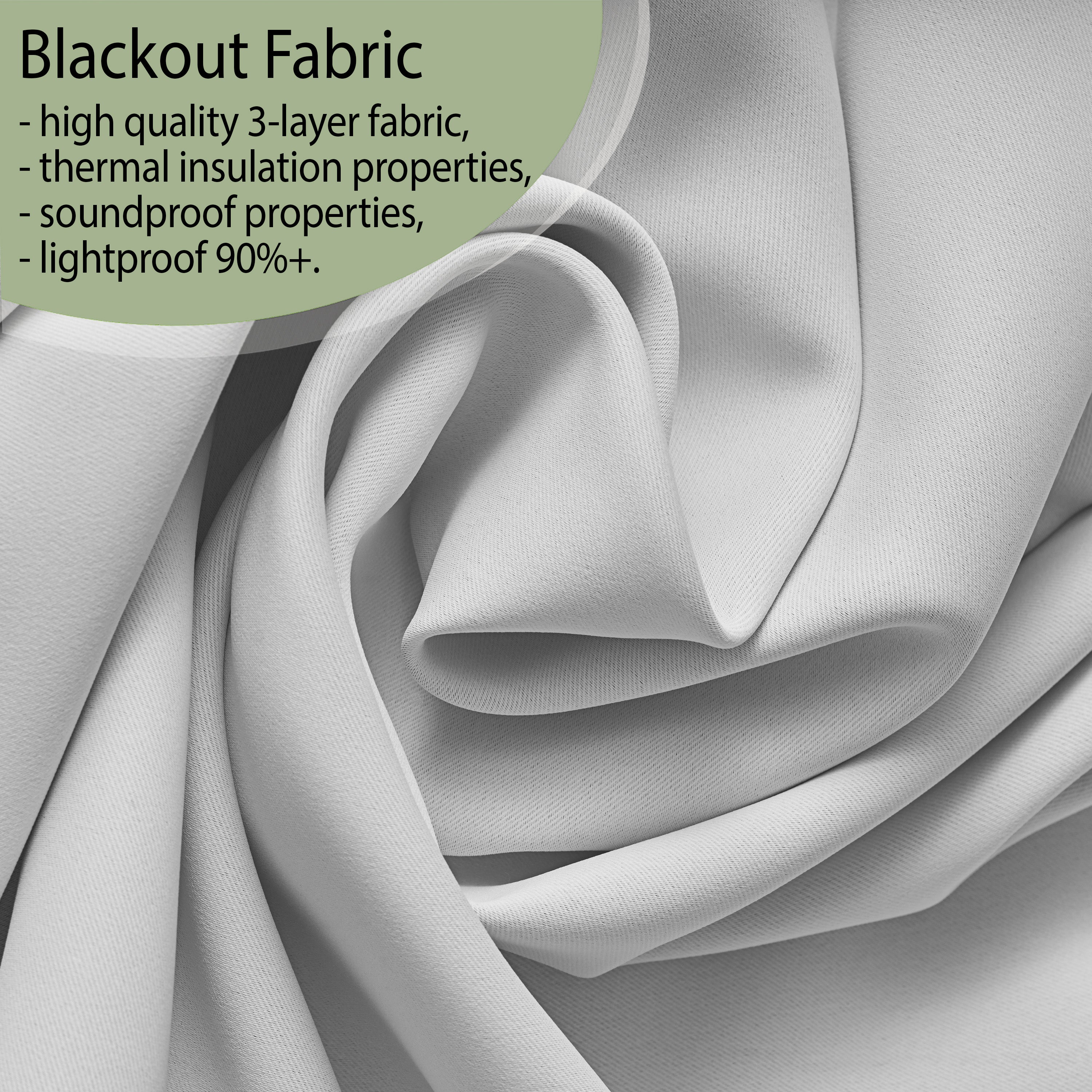 White Color Blackout Panel Curtain