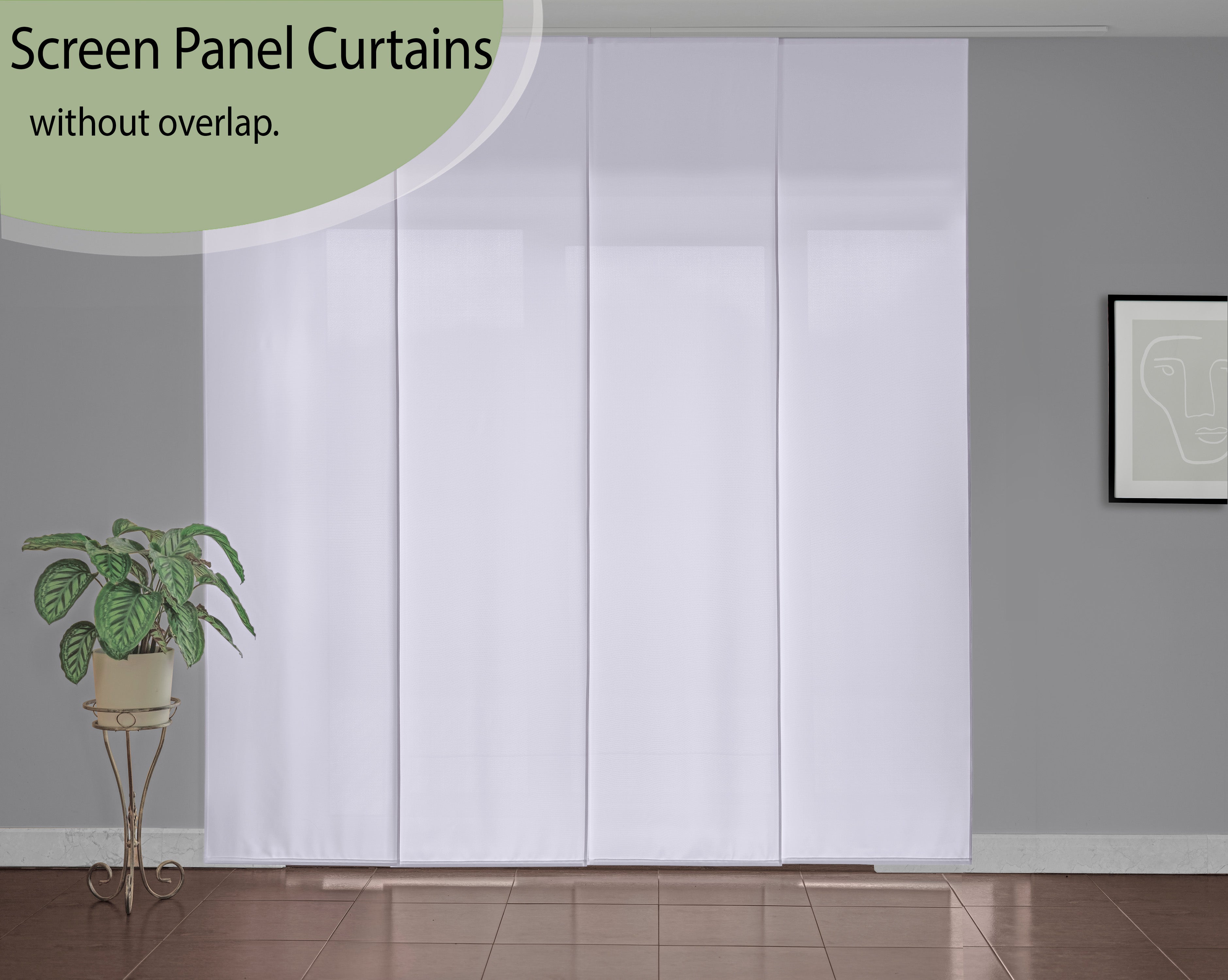 White Color Screen Panel Curtain