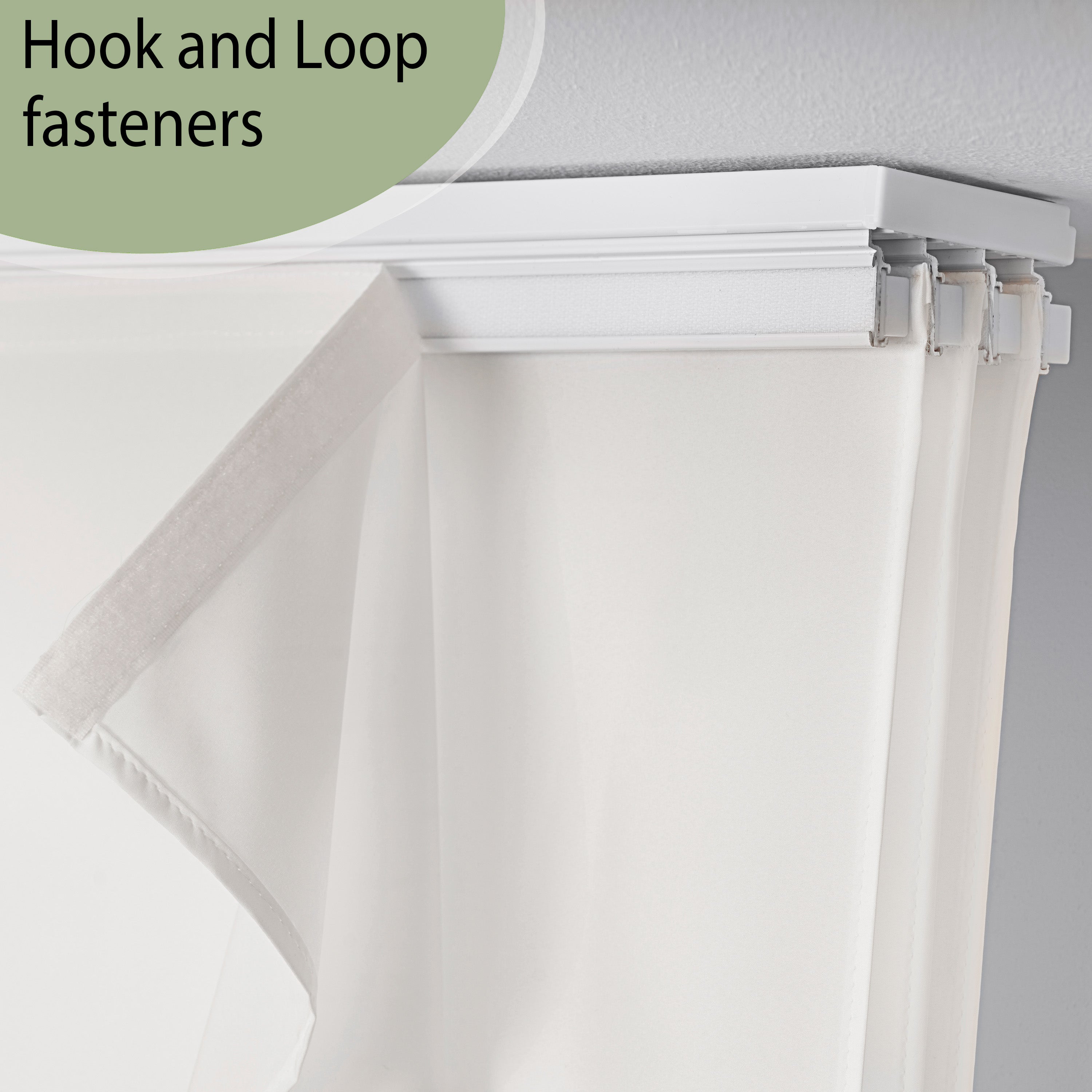 White Color Silk Panel Curtain