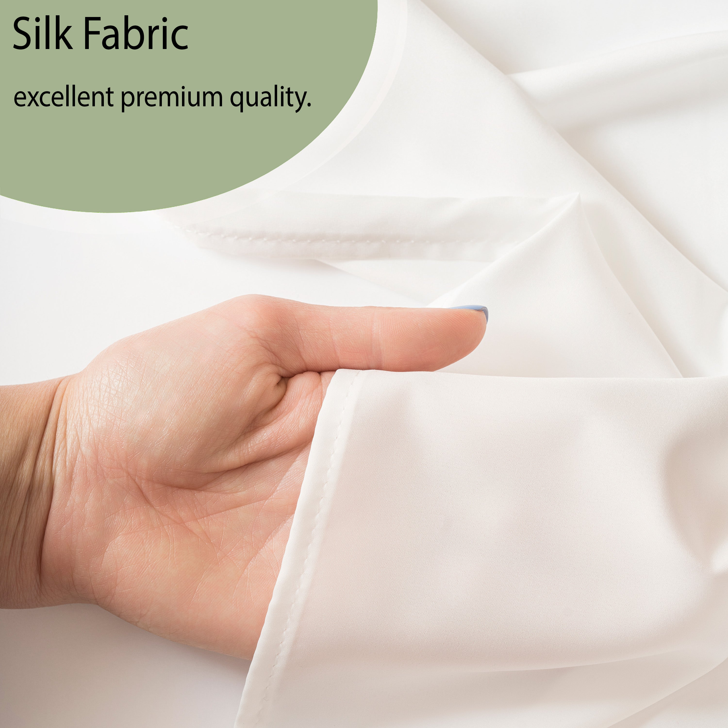 White Color Silk Panel Curtain
