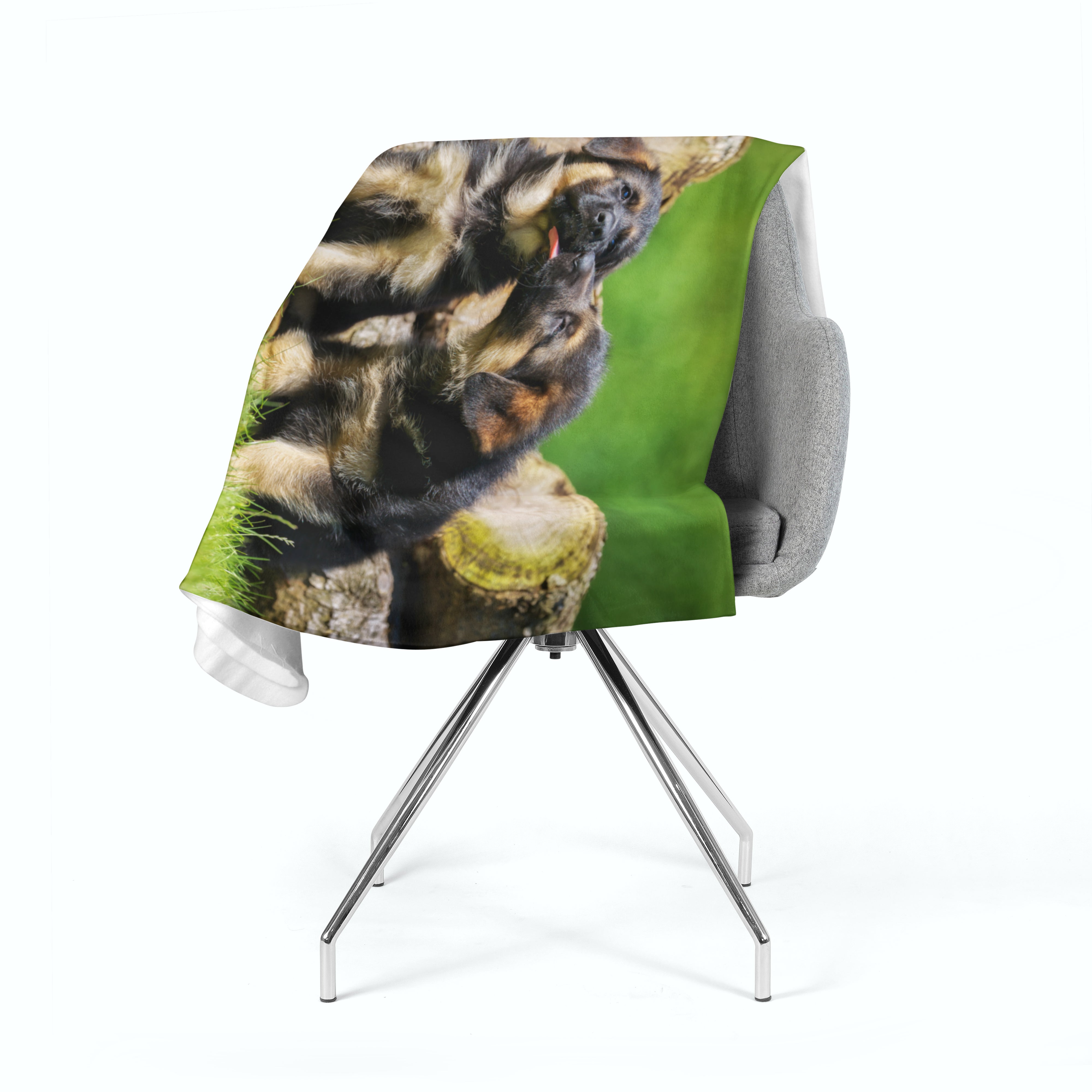 Fleece Blanket Cute German Shepherd Puppies