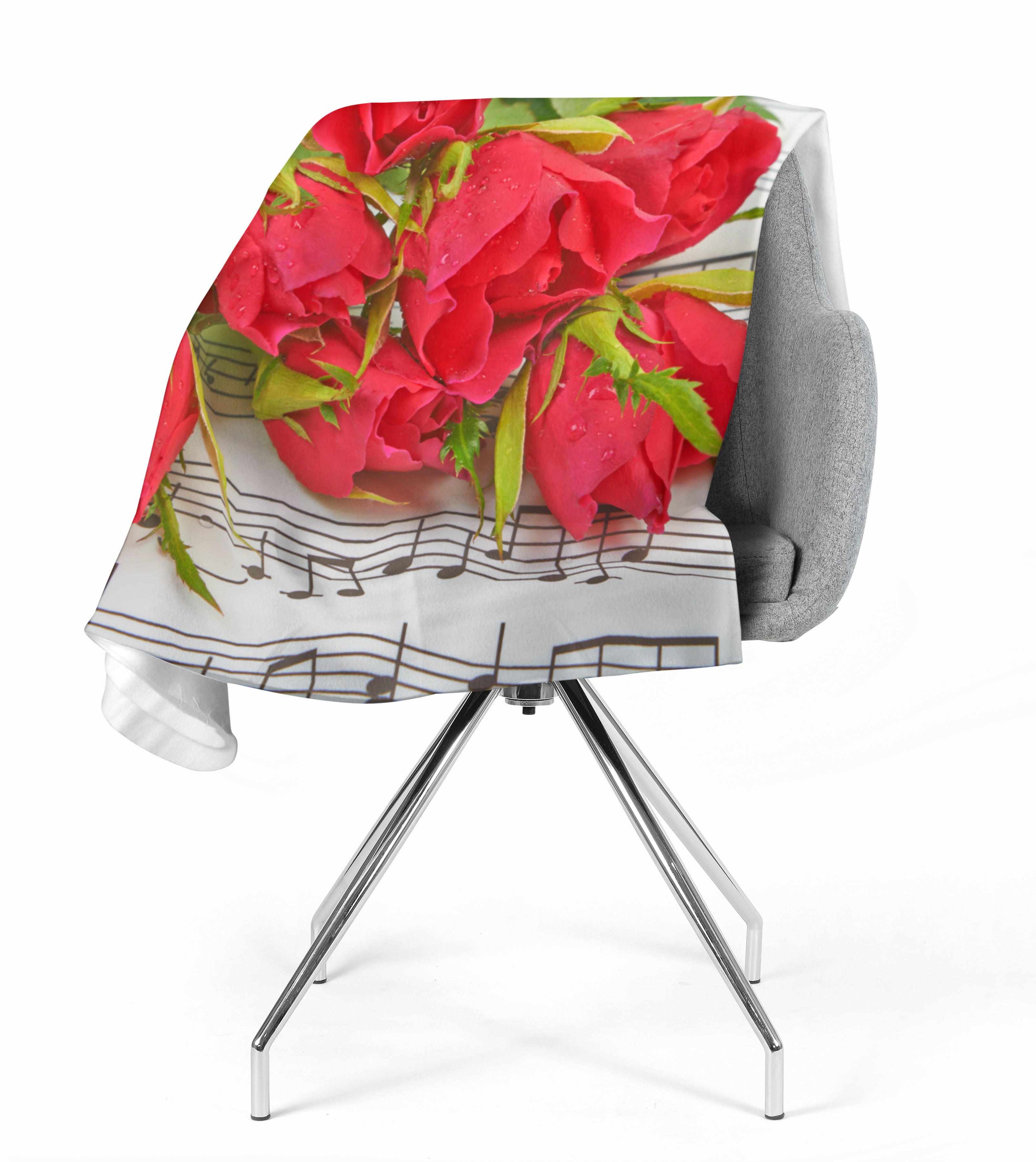 Fleece Blanket Roses and Notes