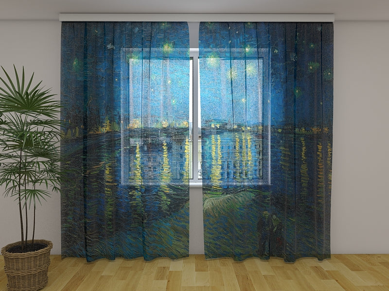 Photocurtain Starry Night Over  the Rhone Vincent van Gogh - Wellmira