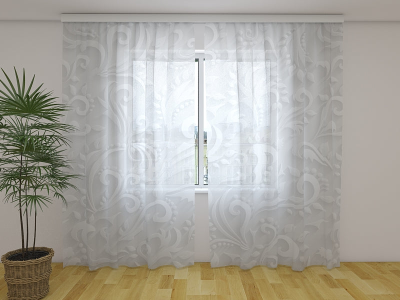 Photo Curtain Floral Victorian Relief