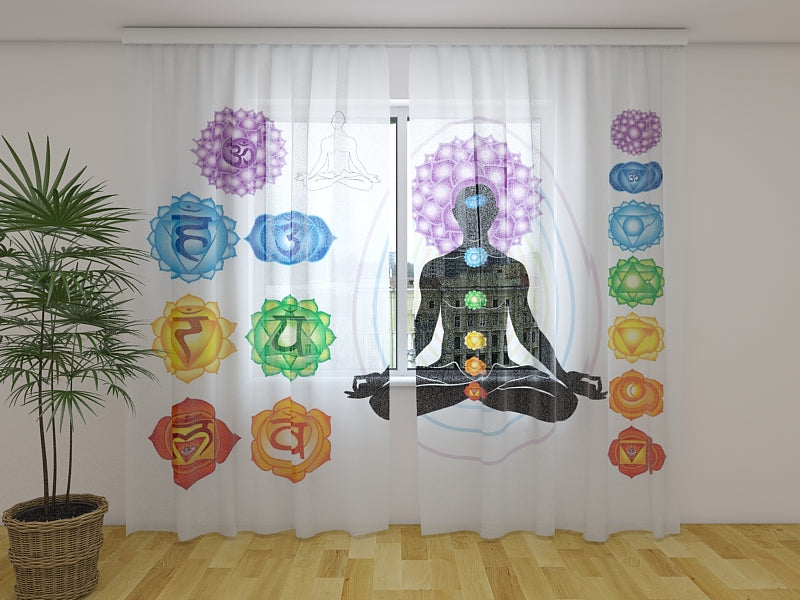 Photo Curtain The 7 Chakra Symbols