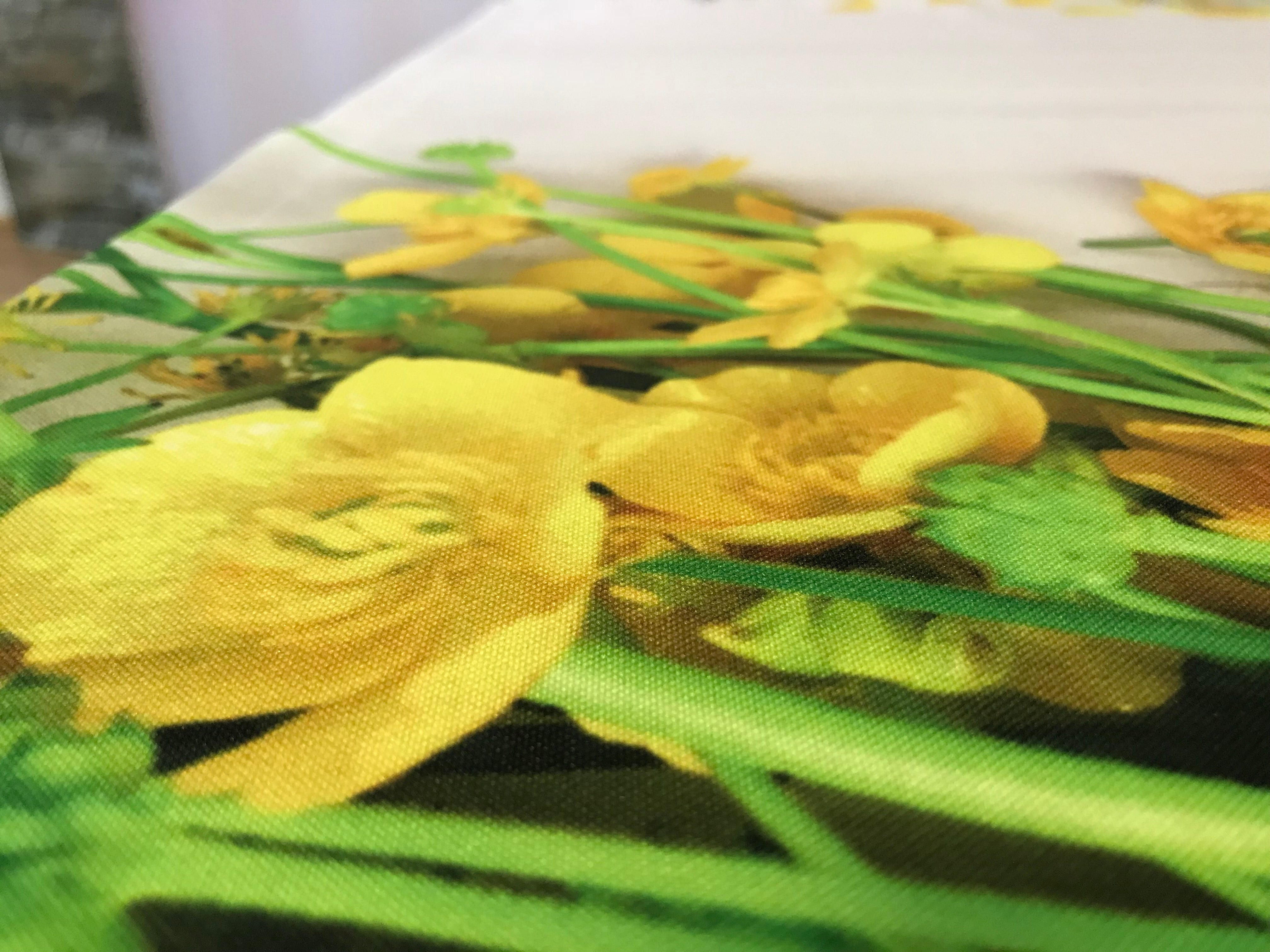 Tablecloth Yellow flowers on the white 2 - Wellmira