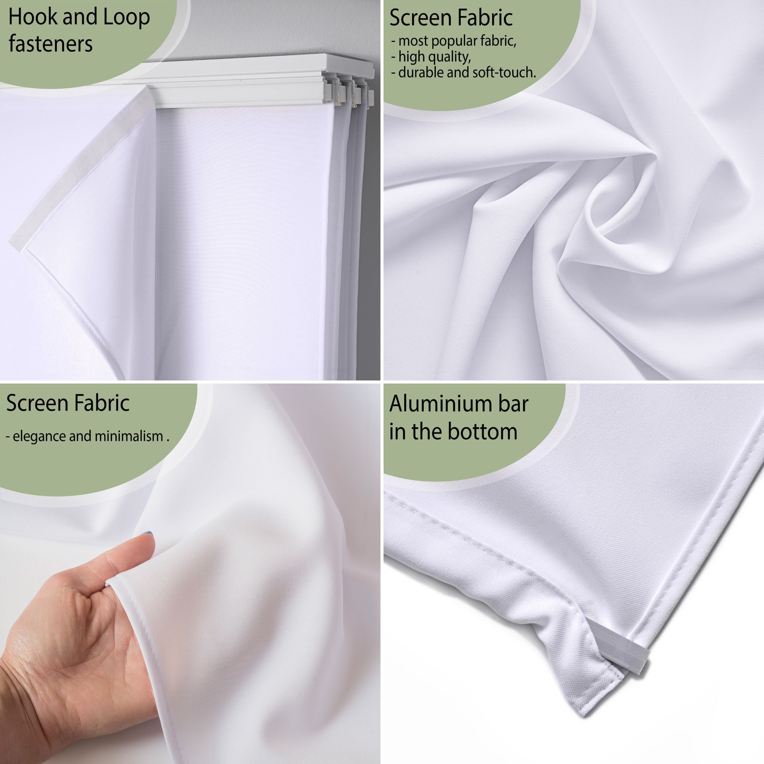 4-Panel Curtains Kit with 4-Track Rail, Moment 2, Size: 60x270 cm