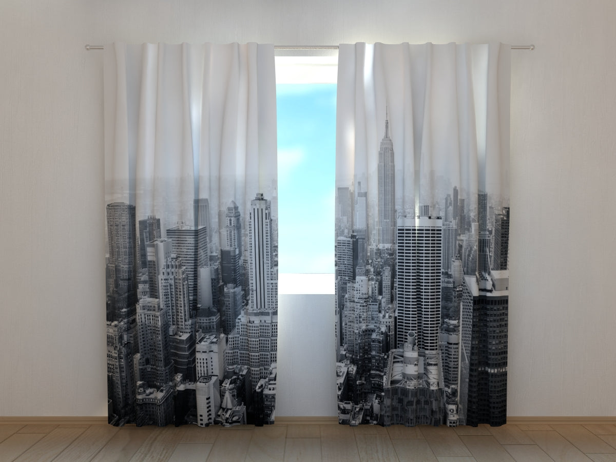 Photo Curtain New York in Black and White - Wellmira