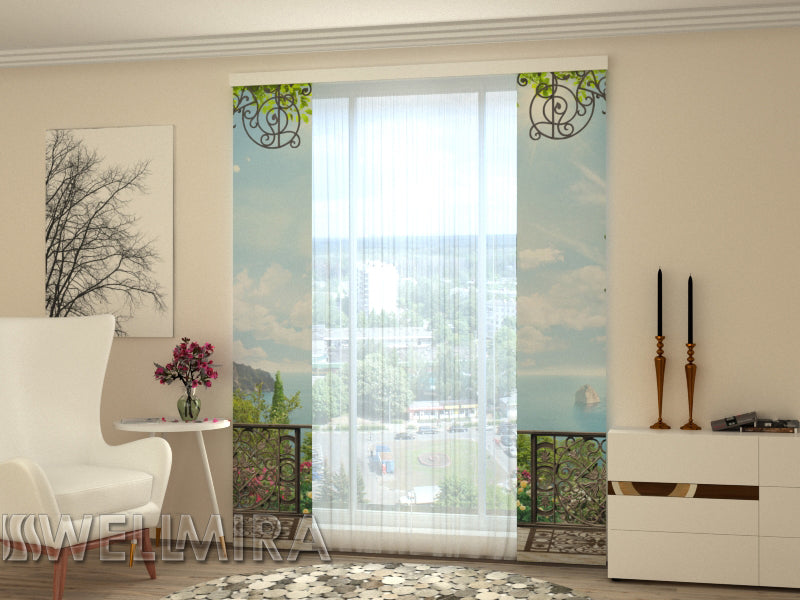 Set of 2 Panel Curtains  Cove in Greece - Wellmira