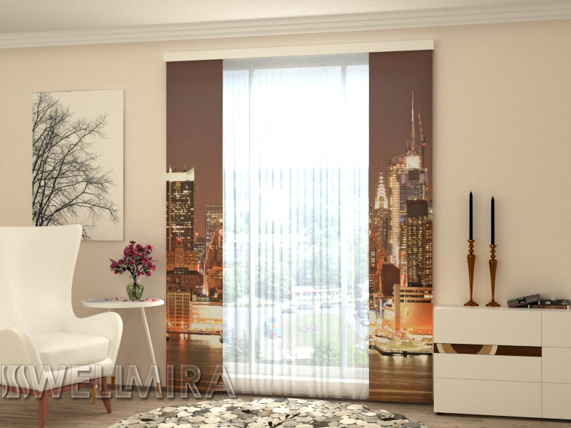 Set of 2 Panel Curtains  Evening Manhattan - Wellmira