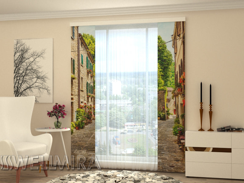 Set of 2 Panel Curtains Narrow street in Italy - Wellmira